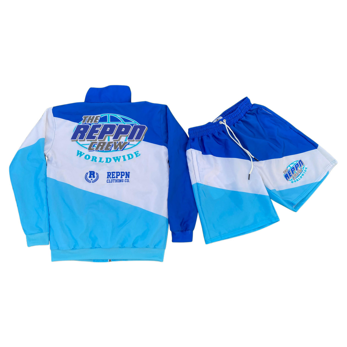 REPPN CREW - Windbreaker Jacket & Shorts Set - Blue