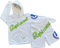 REPPN - Heavyweight Hoodie & Sweatshorts Set - White/Neon/Blue