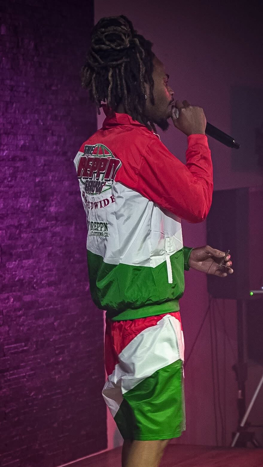REPPN CREW - Windbreaker Jacket & Shorts Set - Red/Green