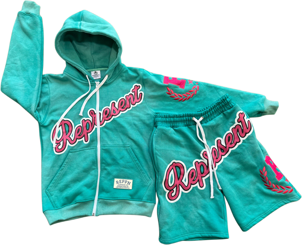 REPPN - Heavyweight Hoodie & Sweatshorts Set - Miami Vice