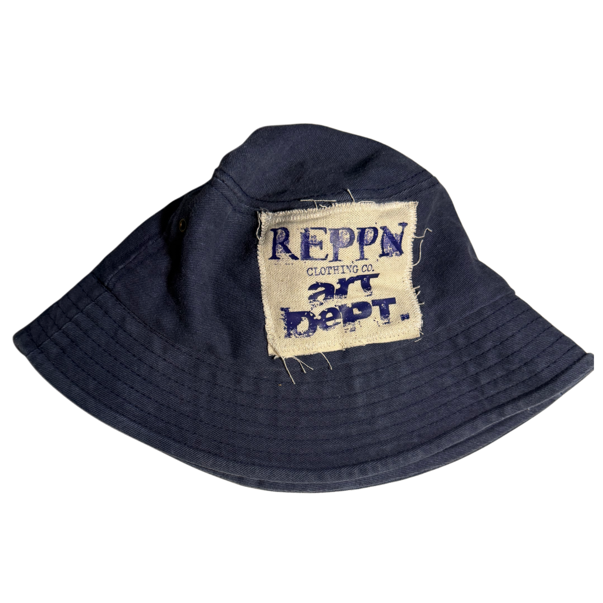 REPPN - ART DEPT. Distressed Patch Bucket Hat - Navy Blue