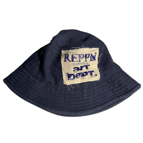 REPPN - ART DEPT. Distressed Patch Bucket Hat - Navy Blue