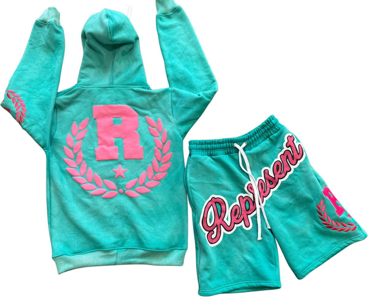 REPPN - Heavyweight Hoodie & Sweatshorts Set - Miami Vice