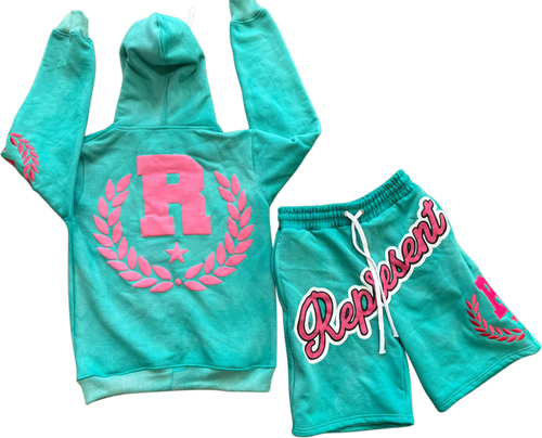REPPN - Heavyweight Hoodie & Sweatshorts Set - Miami Vice
