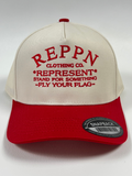REPPN SnapBack Embroidered Hat - Cream/Red
