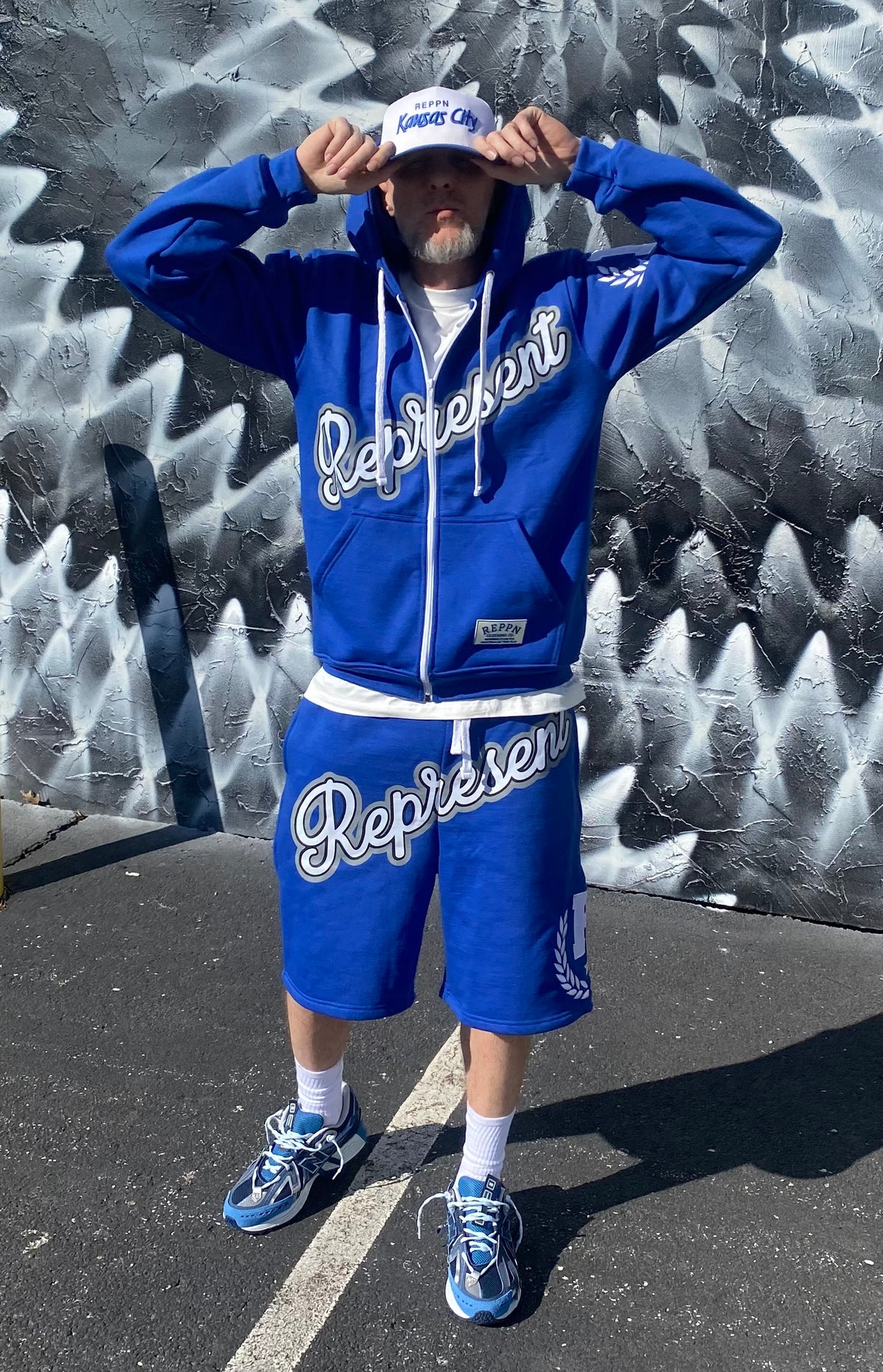REPPN - Heavyweight Hoodie & Sweatshorts Set - Royal Blue