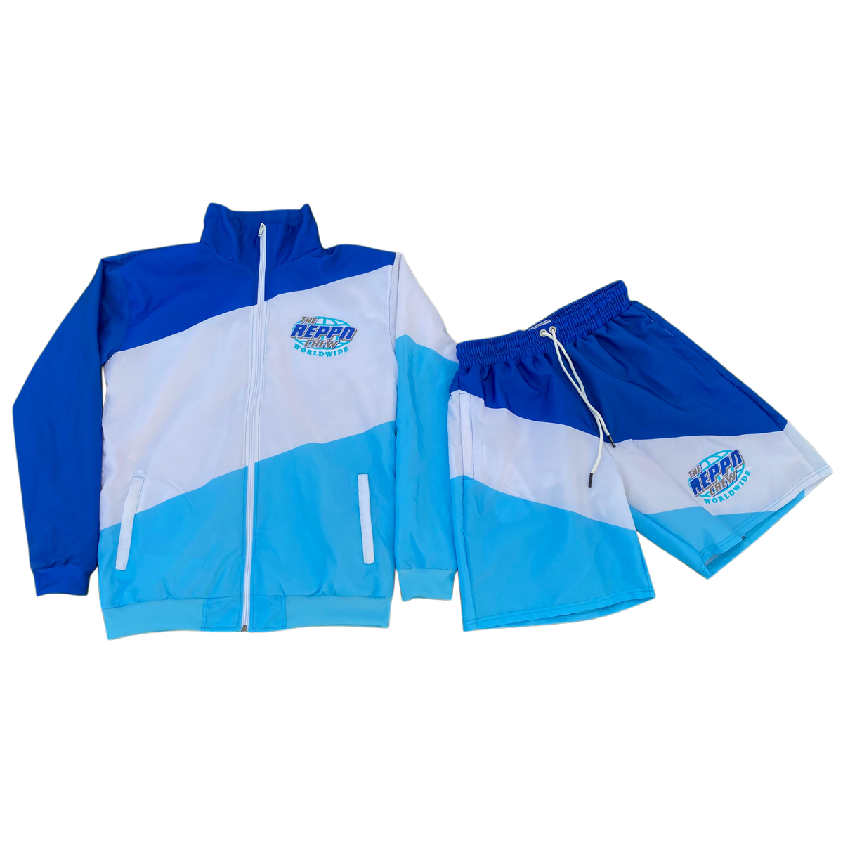 REPPN CREW - Windbreaker Jacket & Shorts Set - Blue