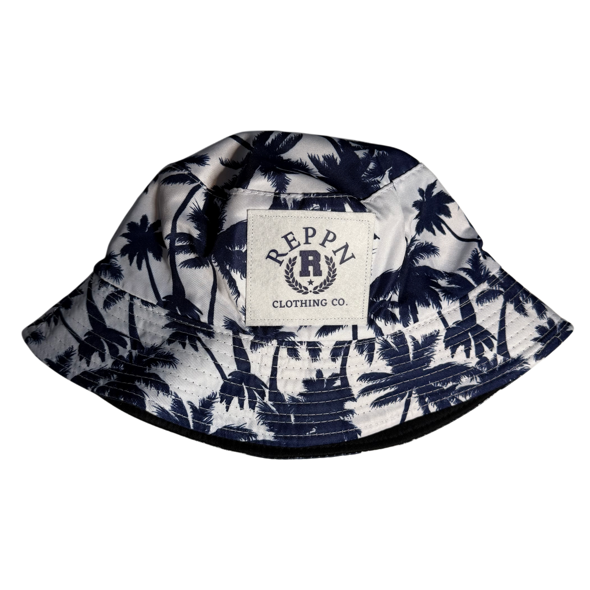 REPPN - Tropical Vacation Bucket Hat - Palms White/Navy