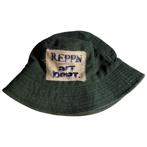 REPPN - ART DEPT. Distressed Patch Bucket Hat - Forest Green