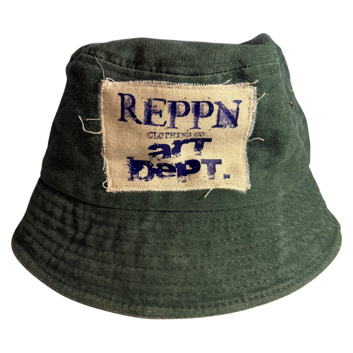 REPPN - ART DEPT. Distressed Patch Bucket Hat - Forest Green