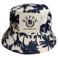 REPPN - Tropical Vacation Bucket Hat - Palms White/Navy