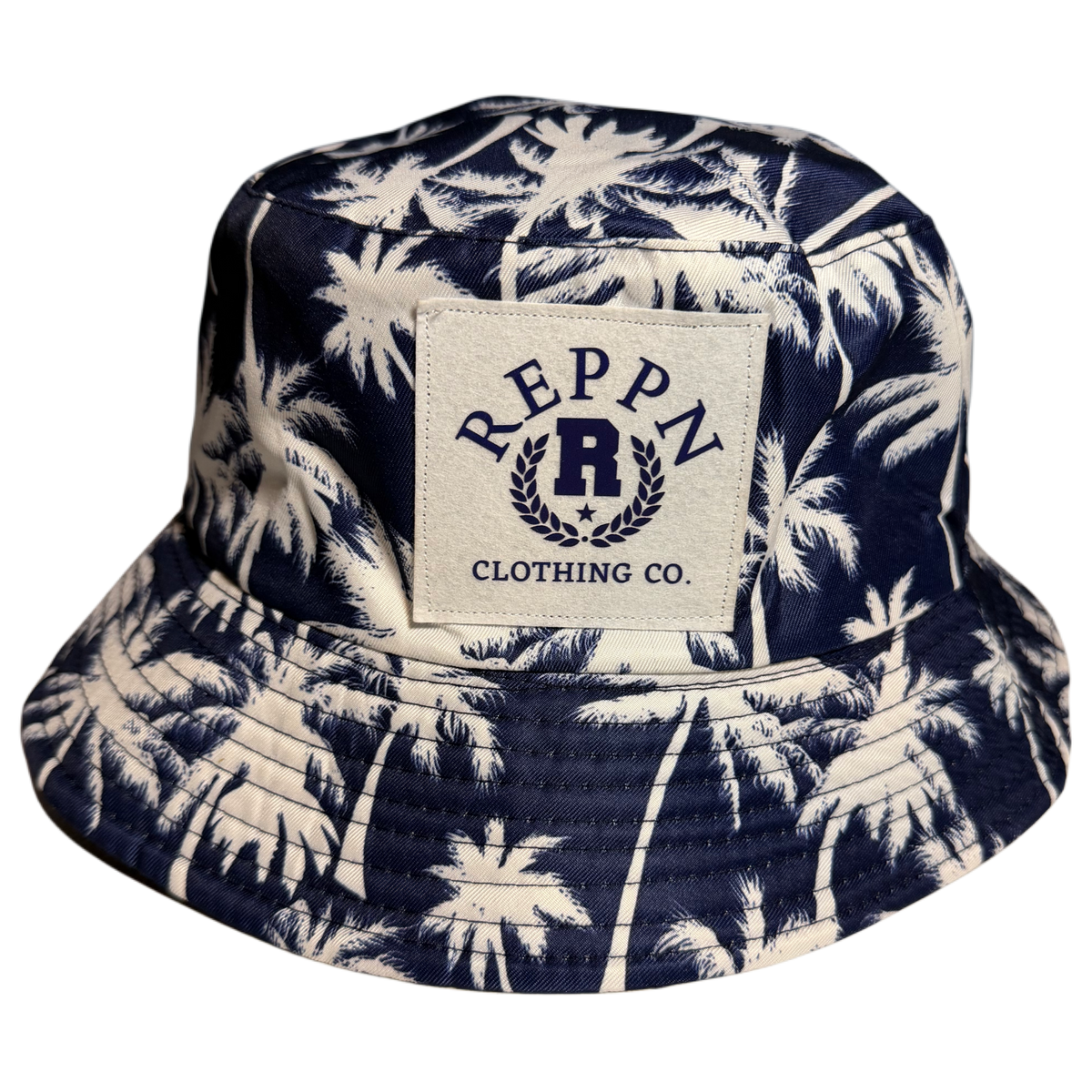 REPPN - Tropical Vacation Bucket Hat - Palms Navy/White