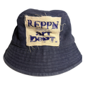 REPPN - ART DEPT. Distressed Patch Bucket Hat - Navy Blue