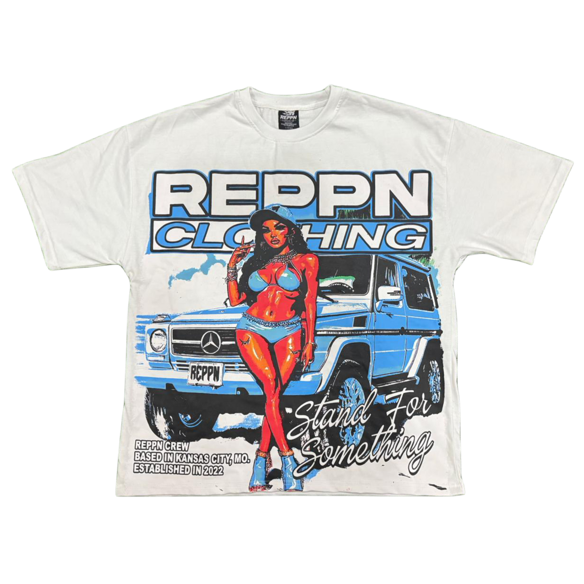 REPPN - Men’s Summer Collection Full front graphic print t-shirt - White