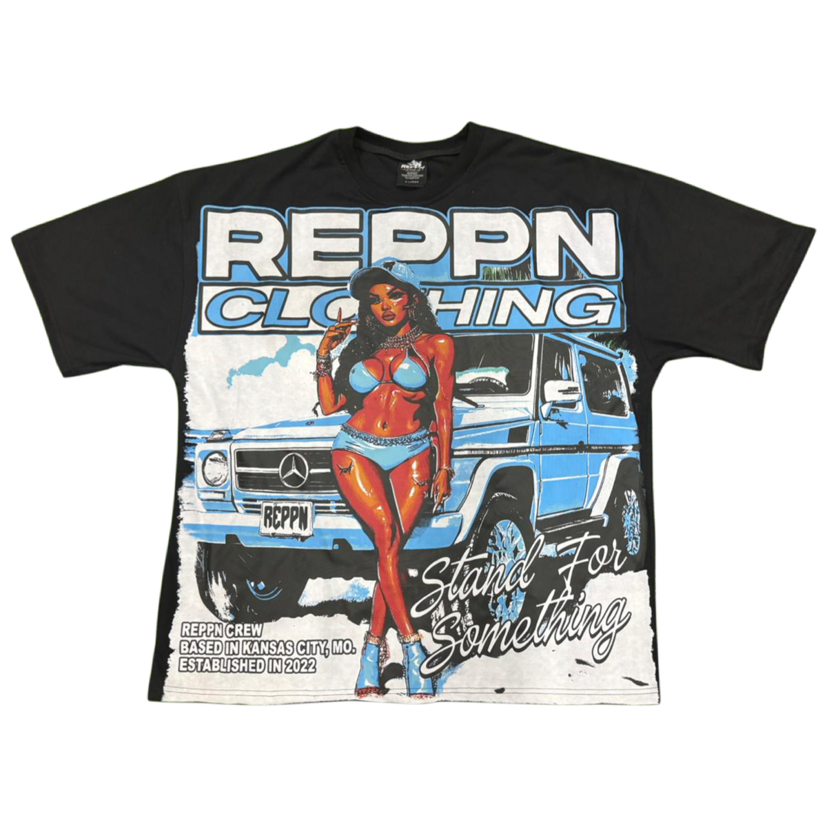REPPN - Men’s Summer Collection Full front print graphic t-shirt Black