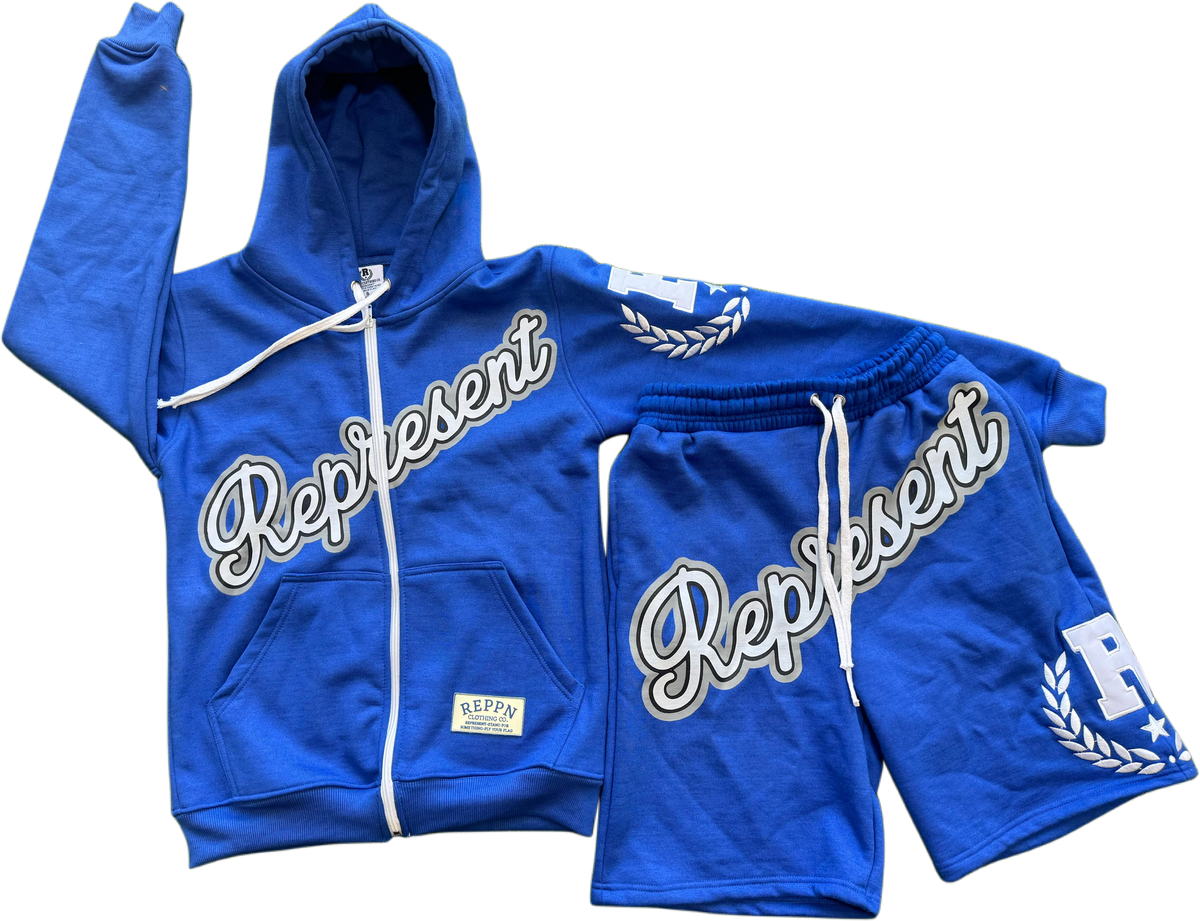 REPPN - Heavyweight Hoodie & Sweatshorts Set - Royal Blue