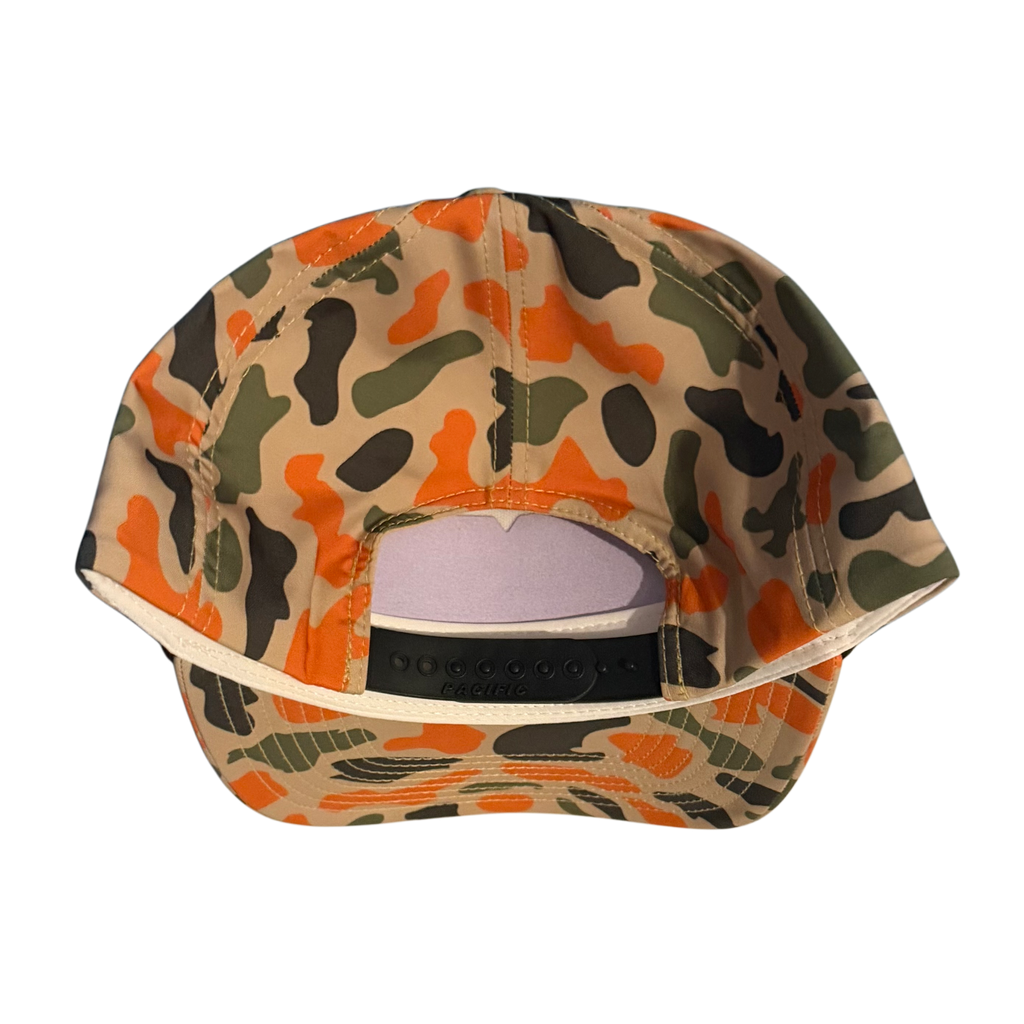 REPPN - Orange Camo Leather Patch SnapBack Hat