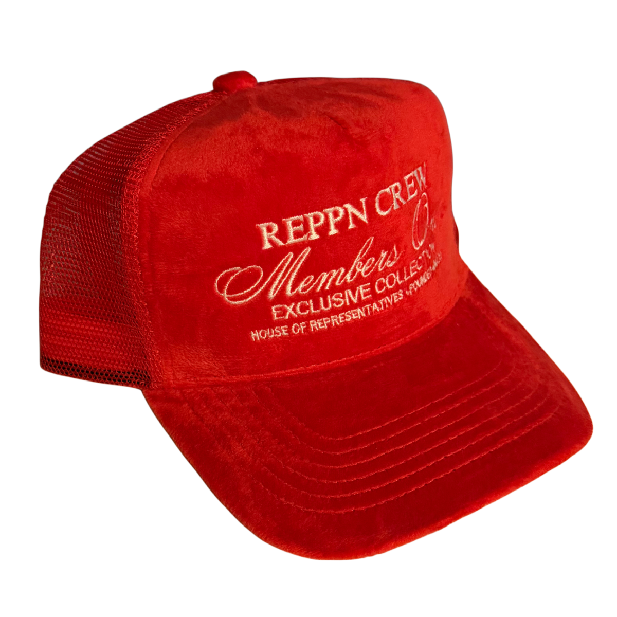REPPN - Members Only Red Velvet Trucker Hat - Mesh Snapback